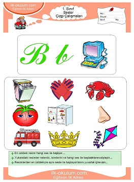 Çocuklar İçin B Sesi Çalışma Sayfaları 